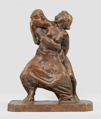 une image représentant une statue en bronze d'un homme et d'une femme