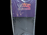 a box of pokemon trading cards on a black background
