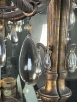 Paire de grandes appliques à pampilles en bronze à trois bra… (photo 6)