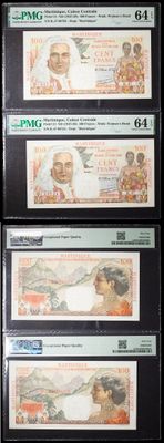 four different bank notes with a picture of a man and a woman on them