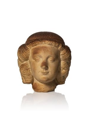 an image of a sculpture of a woman ' s head