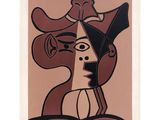 a painting of a woman with a hat on her head