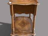 an image of a small wooden table with a drawer on top of it