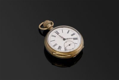 Montre à cylindre en argent. Fond guilloché D.50mm.