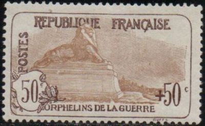 a stamp with a picture of a woman sitting on top of a box