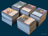 a lot of cards that are stacked on top of each other