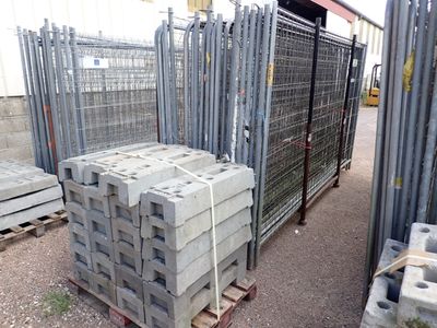 many stacks of concrete blocks on a pallet