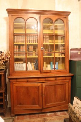 Bibliothèque deux corps en bois naturel de style anglais, pa… - Photo 1