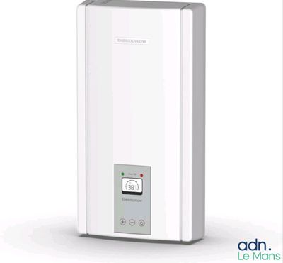an image of a tank type water heater on a white background