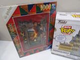 a puzzle box with a picture of a castle and a puzzle box with a picture of a castle