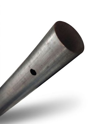 a metal pipe with a hole in it on a white background