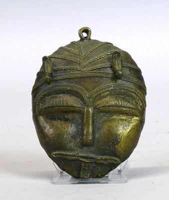Masque pendentif en alliage de cuivre (fonte à la cire perdu…