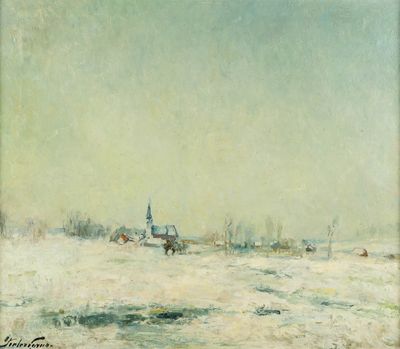 Pieter Gorus (1881-1941) 'Paysage d'hiver', huile sur toile.