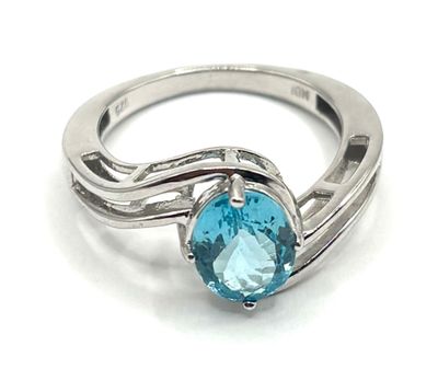 Bague en argent sertie d'une apatite, de belle qualité - TDD…