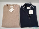 two men ' s sweaters sitting next to each other on a table