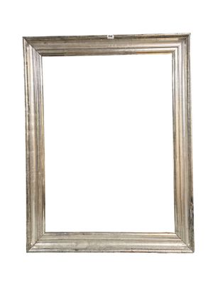 silver picture frame isolated on white background with clipping for text