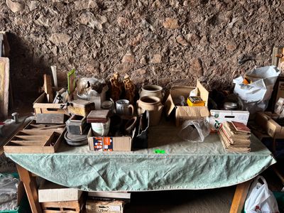 a table that has a lot of items on it