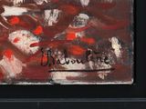 a painting of a man riding a skateboard on the street
