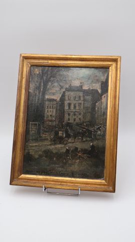 École française fin 19ème début 20ème. Marché aux fleurs, place d...