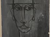 un tableau représentant un homme coiffé d'un haut-de-forme