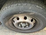 a close up of a tire on the ground