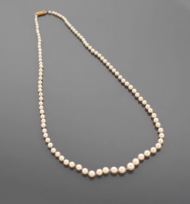 Collier d'un rang de perles de culture en chute allant de 2,…