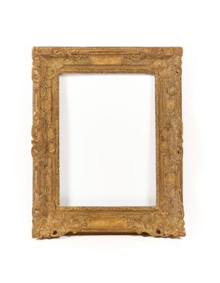 an old gold frame with a white background