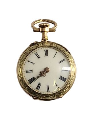 Montre de col en or le couvercle à motif de trèfle à 4 feuil… - Photo 1