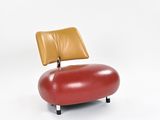 an image of a red and brown chair on a white background