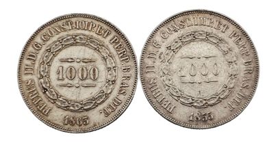 une pièce d'argent avec une couronne au recto et une couronne au verso