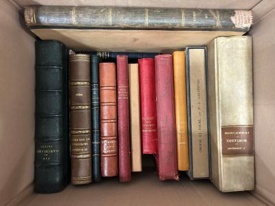 a box full of books that are sitting on a table