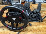 a steering wheel that is sitting on a table