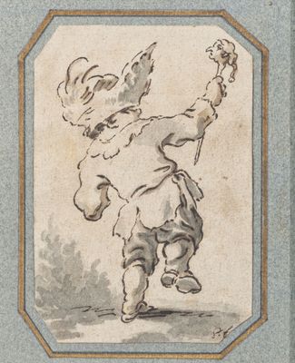 une image représentant un dessin d'un homme tenant un cerf-volant