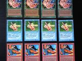 six cartes d'un jeu de cartes sur lesquelles figure un papillon