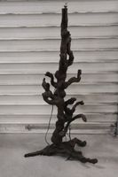 Cep de vigne ou racine montée en lampadaire de style brutali…
