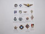 a lot of military badges on a piece of paper