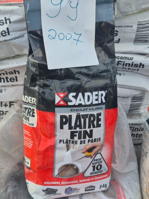 Lot de 20 sacs de plâtre fin SADER – 5 kg chacun, plâtre de …