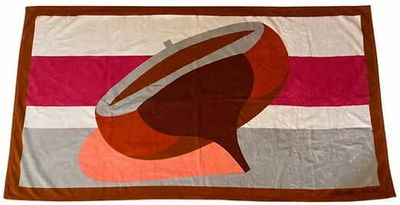 HERMÈS Grande serviette / Drap / Tapis de plage en coton imp…