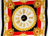 Écharpe « versa versa versa » avec bordure dorée, noire et rouge