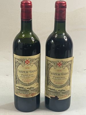 2 bouteilles Château GAZIN 1978 Pomerol 1 déb ép, 1 basse ép