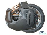 a close up view of a motorcycle with a steering wheel