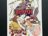 a poster of a woman sitting on a chair with a bottle of wine