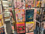 many cards on display in the store for sale