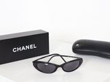 chanel black cat eye sunglasses with case