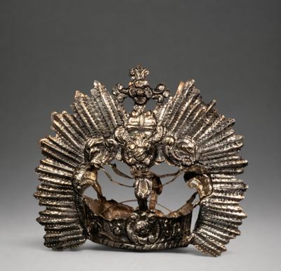a close up of a metal object on a table