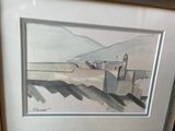 a picture of a picture of a painting of a castle