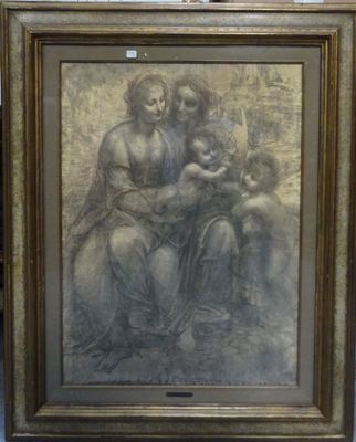 a painting of a woman holding a child in her lap