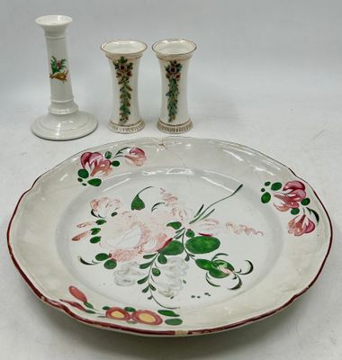 635 / CH-C3 / Lot en faïence et porcelaine comprenant u…