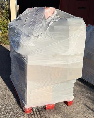 a lot of boxes that are sitting on a pallet