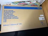 a cardboard box that has a picture of a woman on it